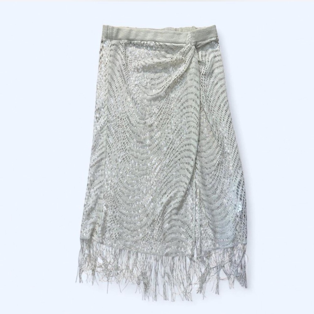 Ramy Brook Champagne Fringe Midi Skirt